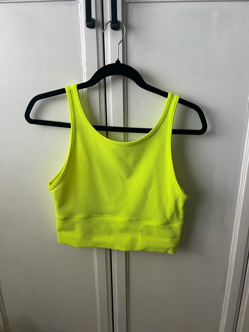 lululemon athletica Neon Yellow Ribbed Crop Tank